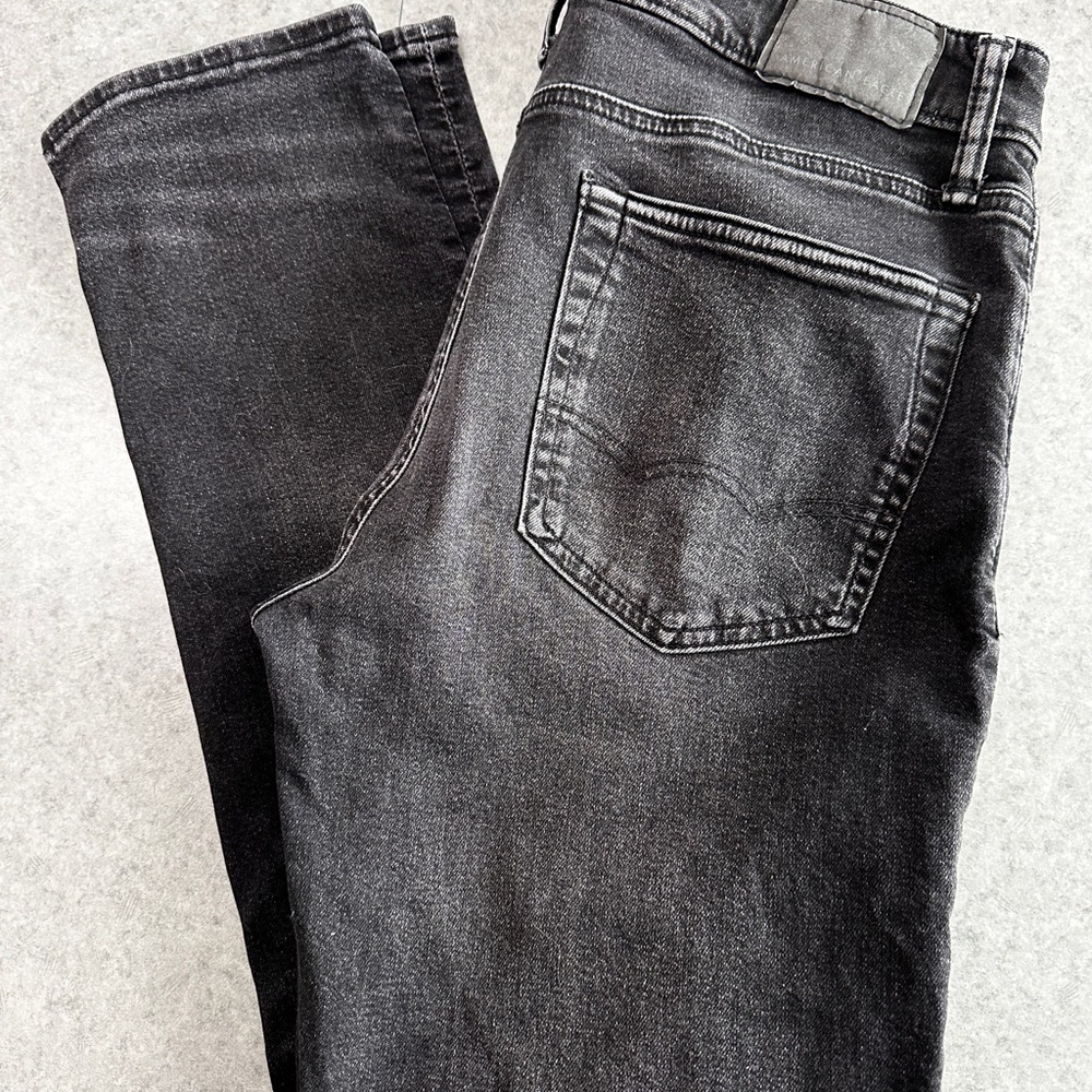 Mens American Eagle Outfitters Black Washed Airflex Jeans Size 32